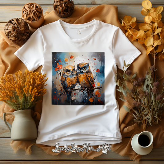 Autumn Owls T-Shirts v1 - Gildan