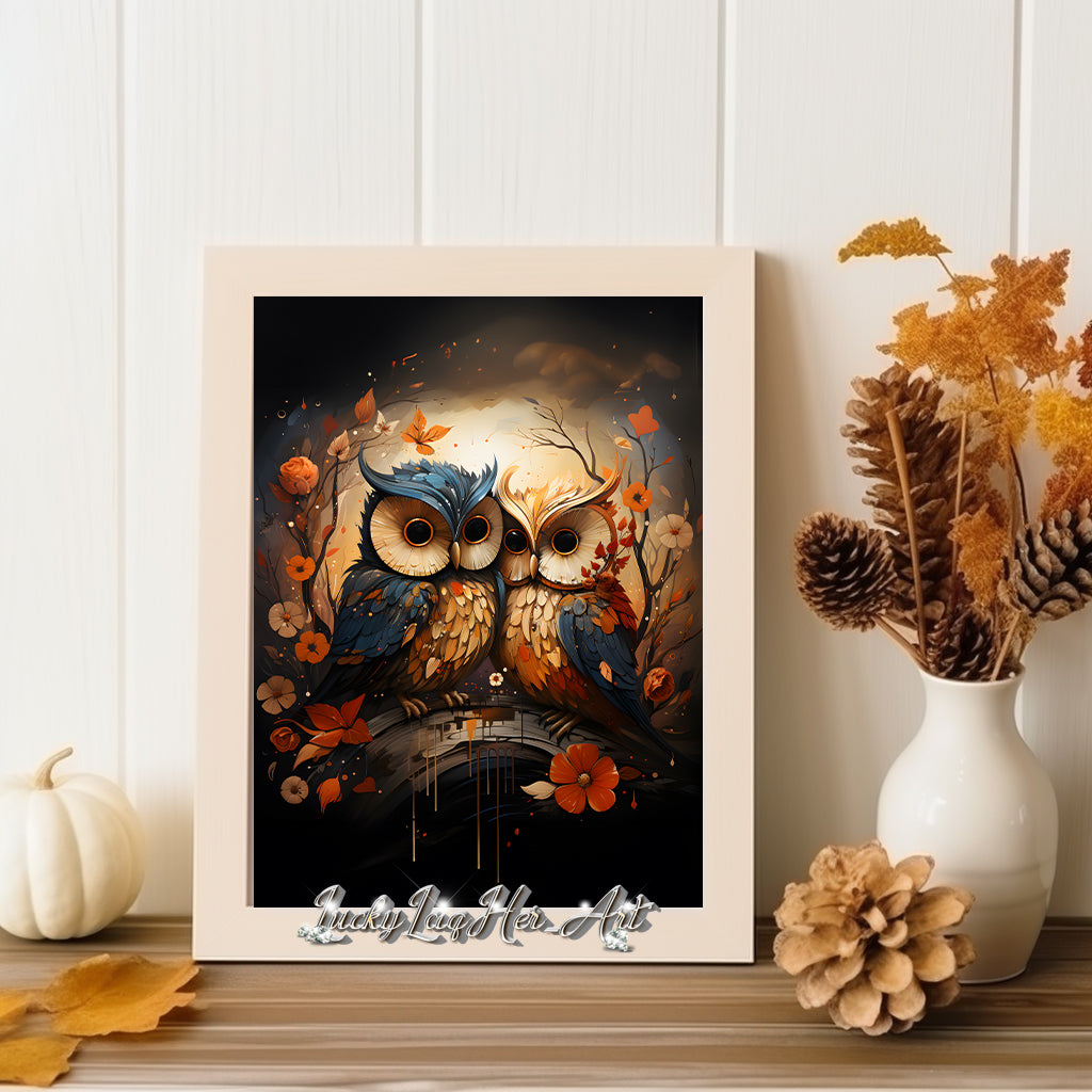 Autumn Owls Wall Art v2