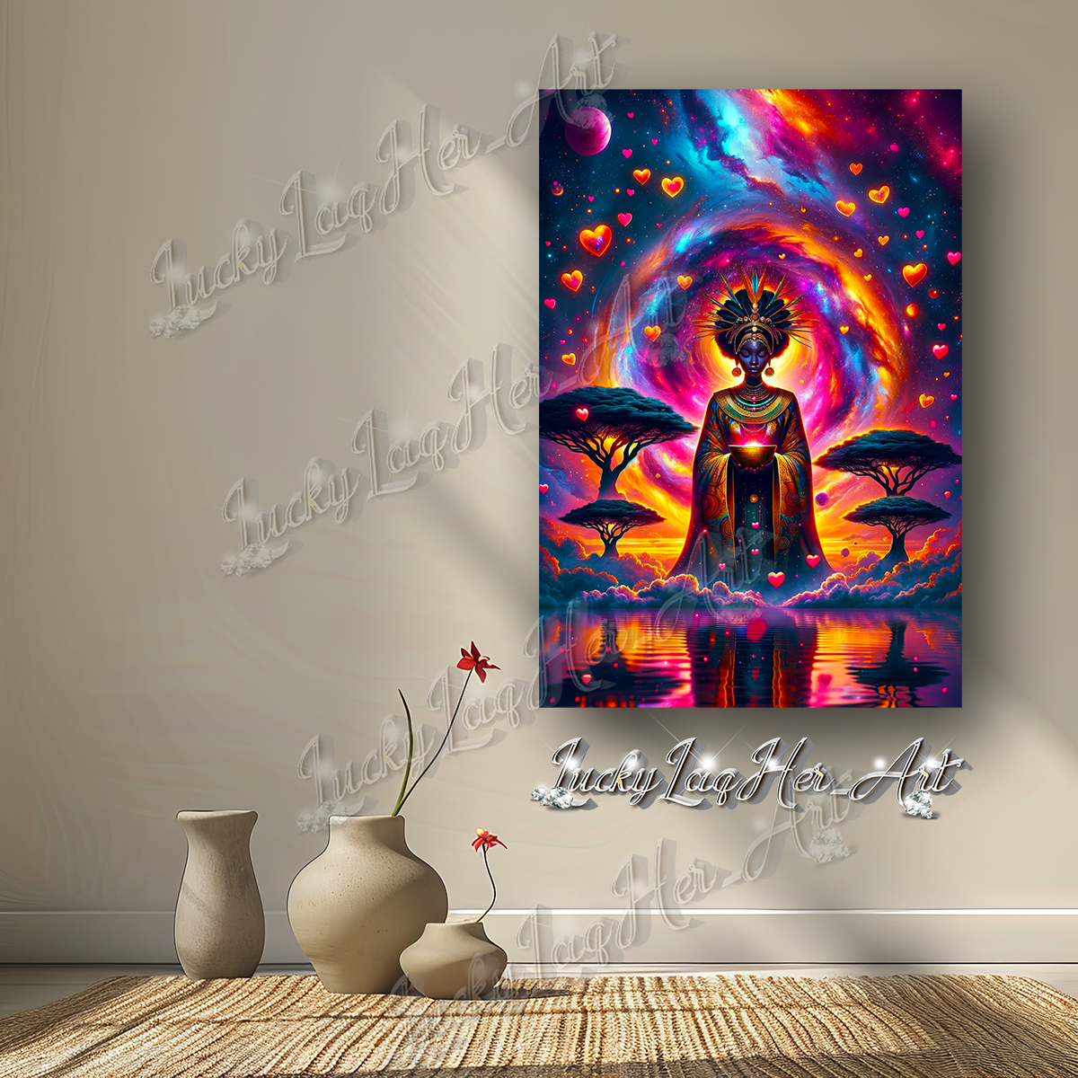 Celestial Majesty: Afro-Futurism Inspiration Wall Art - v2