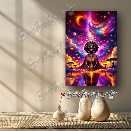 Celestial Majesty: Afro-Futurism Inspiration Wall Art - v3