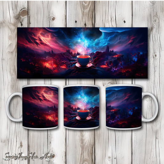 Cosmic Coffee Cups Mug Wrap v1 - 11oz