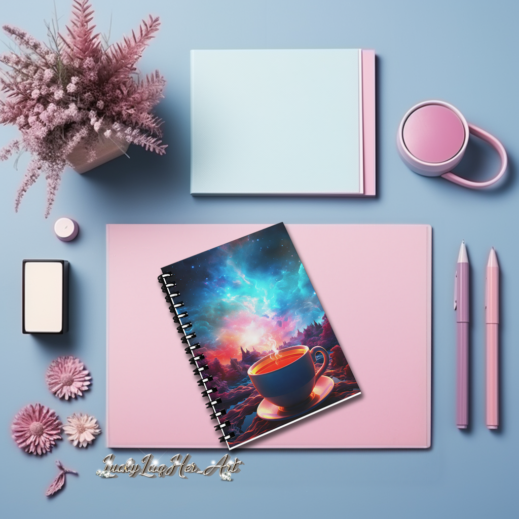 Cosmic Coffee Cup Notebook v1