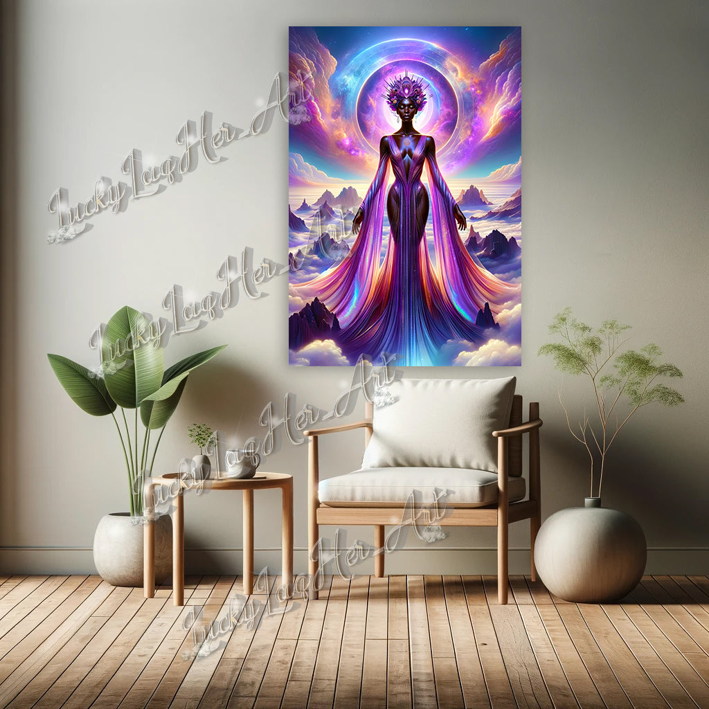 Empyrean Elegance: Cosmic-Inspired Wall Art Print for Modern Home Decor - v12