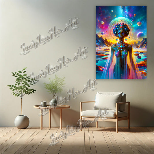 Empyrean Elegance: Cosmic-Inspired Wall Art Print for Modern Home Decor - v4