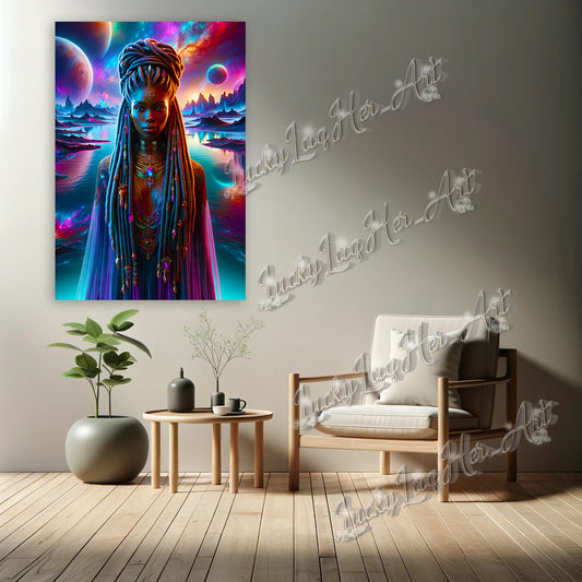 Empyrean Elegance: Cosmic-Inspired Wall Art Print for Modern Home Decor - v5