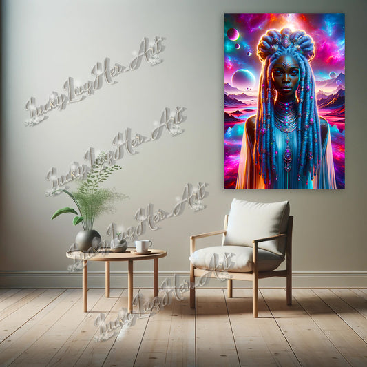 Empyrean Elegance: Cosmic-Inspired Wall Art Print for Modern Home Decor - v7