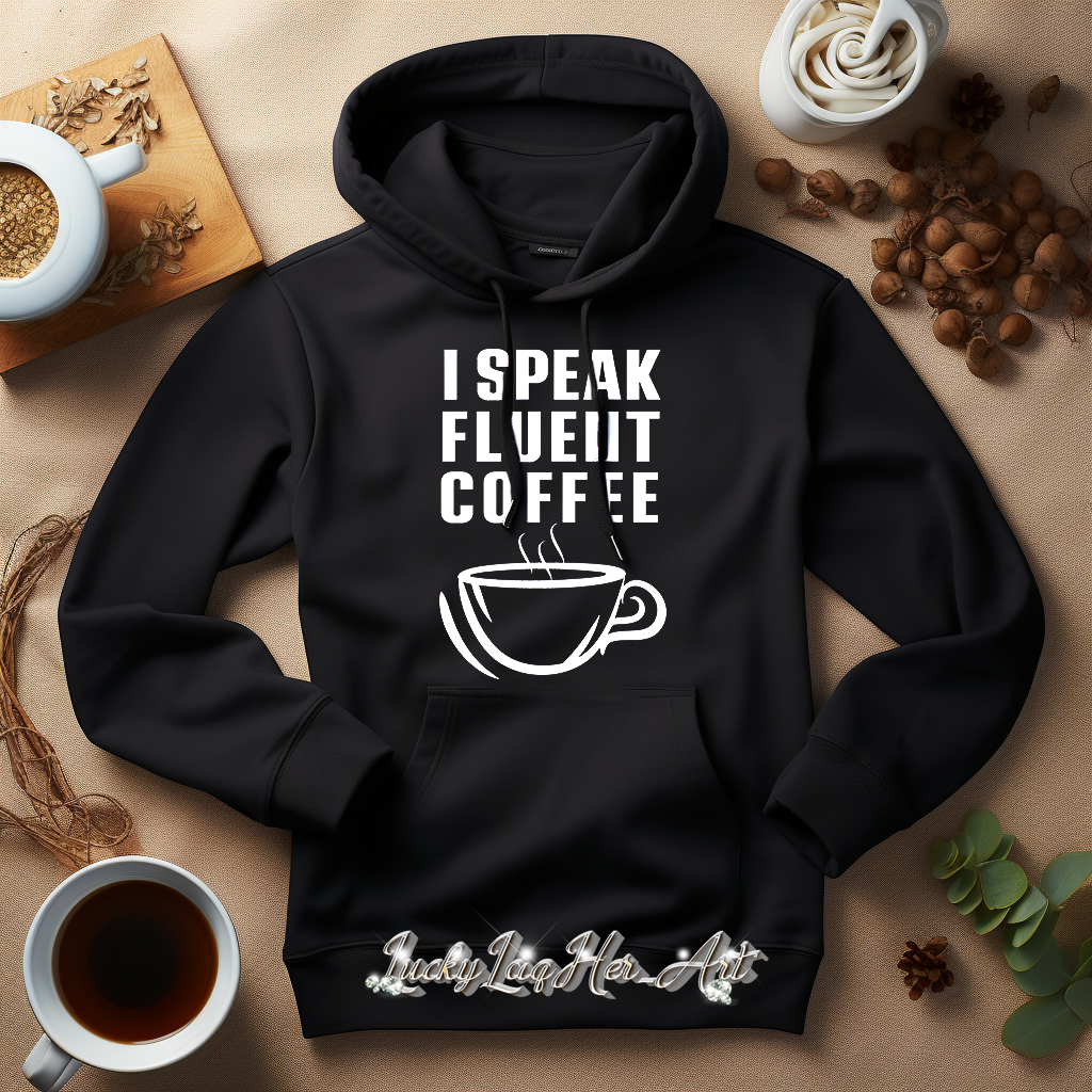 I Speak Fluent Coffee Small Cup - White - Hoodie