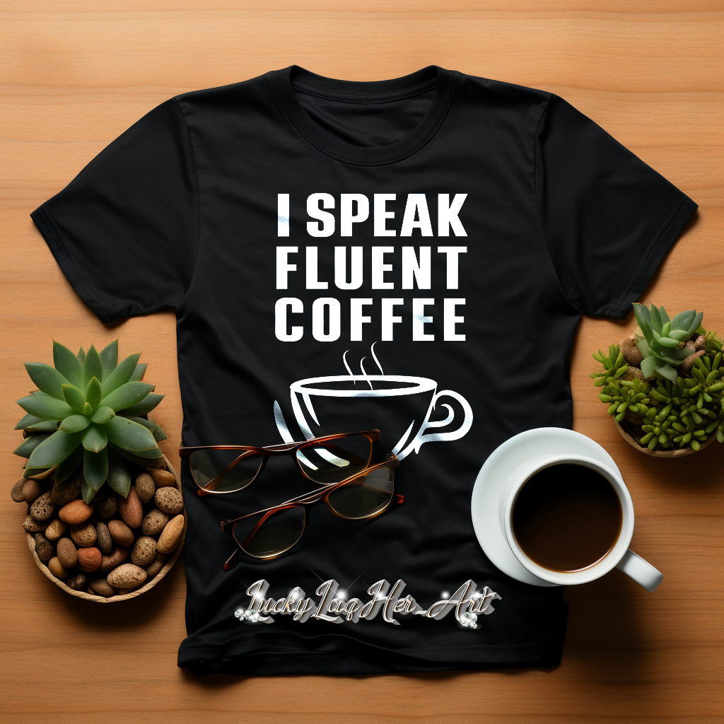 I Speak Fluent Coffee Small Cup - White - TShirt