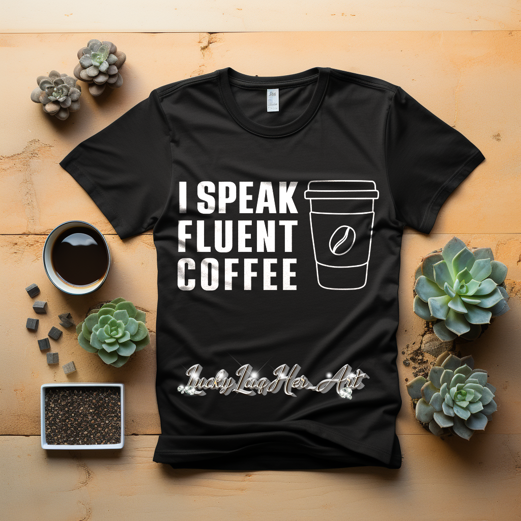 I Speak Fluent Coffee Lg Cup - White - TShirt