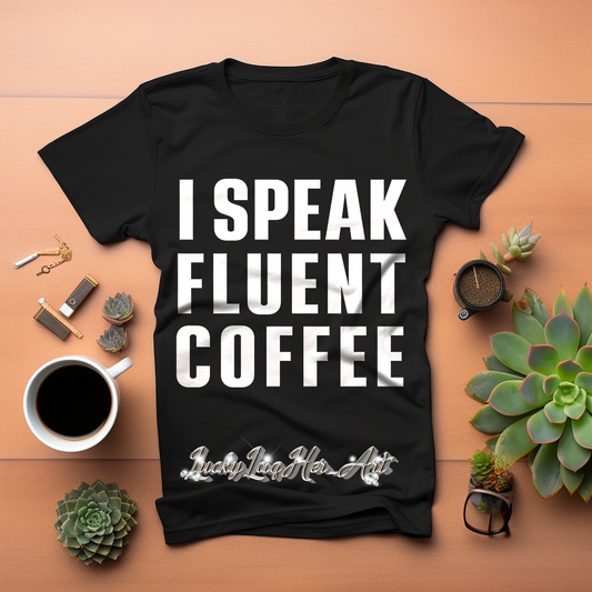 I Speak Fluent Coffee - White - TShirt