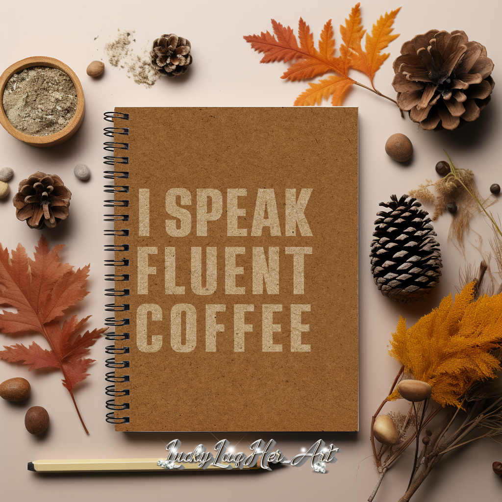 I Speak Fluent Coffee - White - Notebook