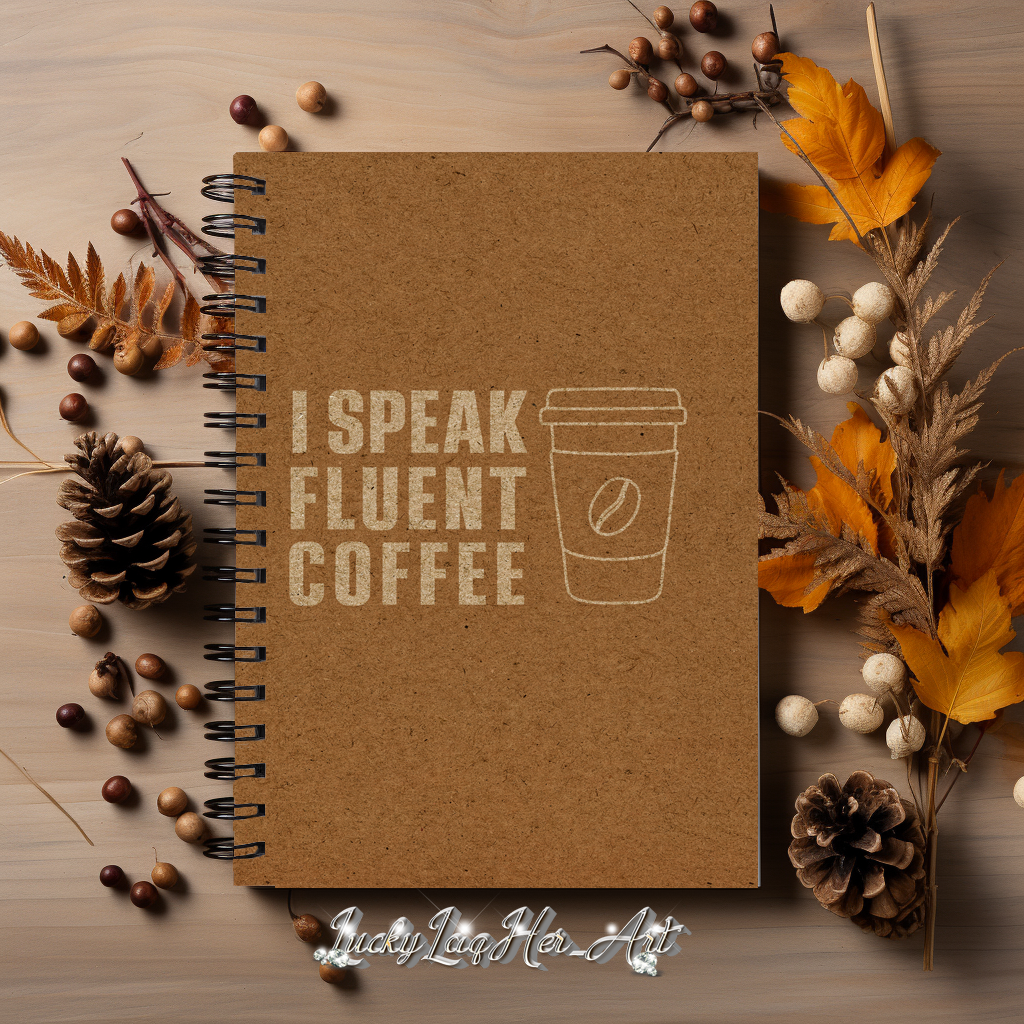 I Speak Fluent Coffee Lg Cup - White - Notebook