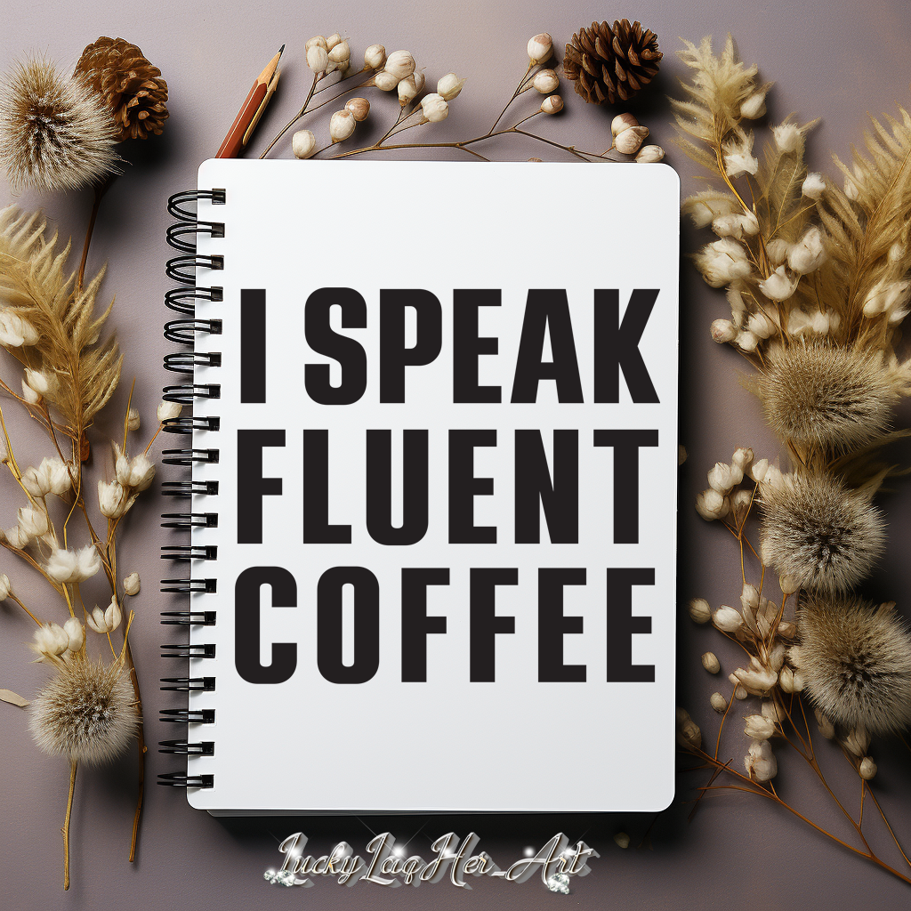 I Speak Fluent Coffee - Black - Notebook