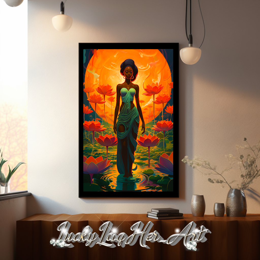 Lotus Goddess v3 - Wall Art