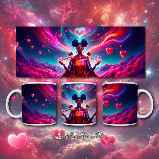 Heartstring Archer - Cosmic Love Cupid Coffee Mug - v13 - 11oz