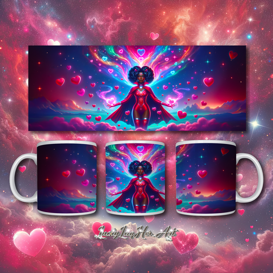 Heartstring Archer - Cosmic Love Cupid Coffee Mug - v3 - 15oz