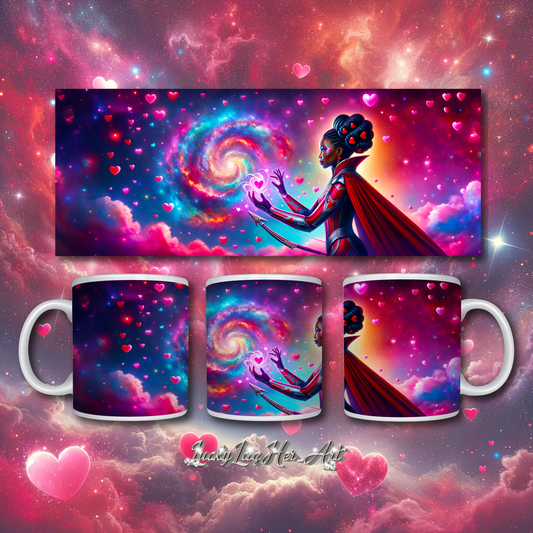 Heartstring Archer - Cosmic Love Cupid Coffee Mug - v5 - 11oz