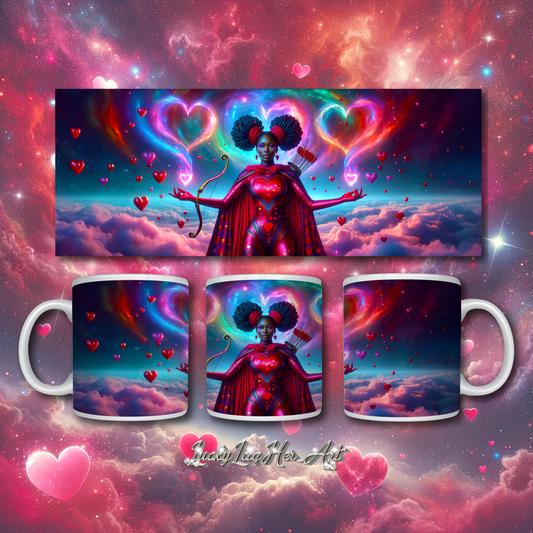 Heartstring Archer - Cosmic Love Cupid Coffee Mug - v6 - 11oz