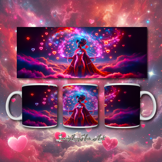 Heartstring Archer - Cosmic Love Cupid Coffee Mug - v9 - 11oz