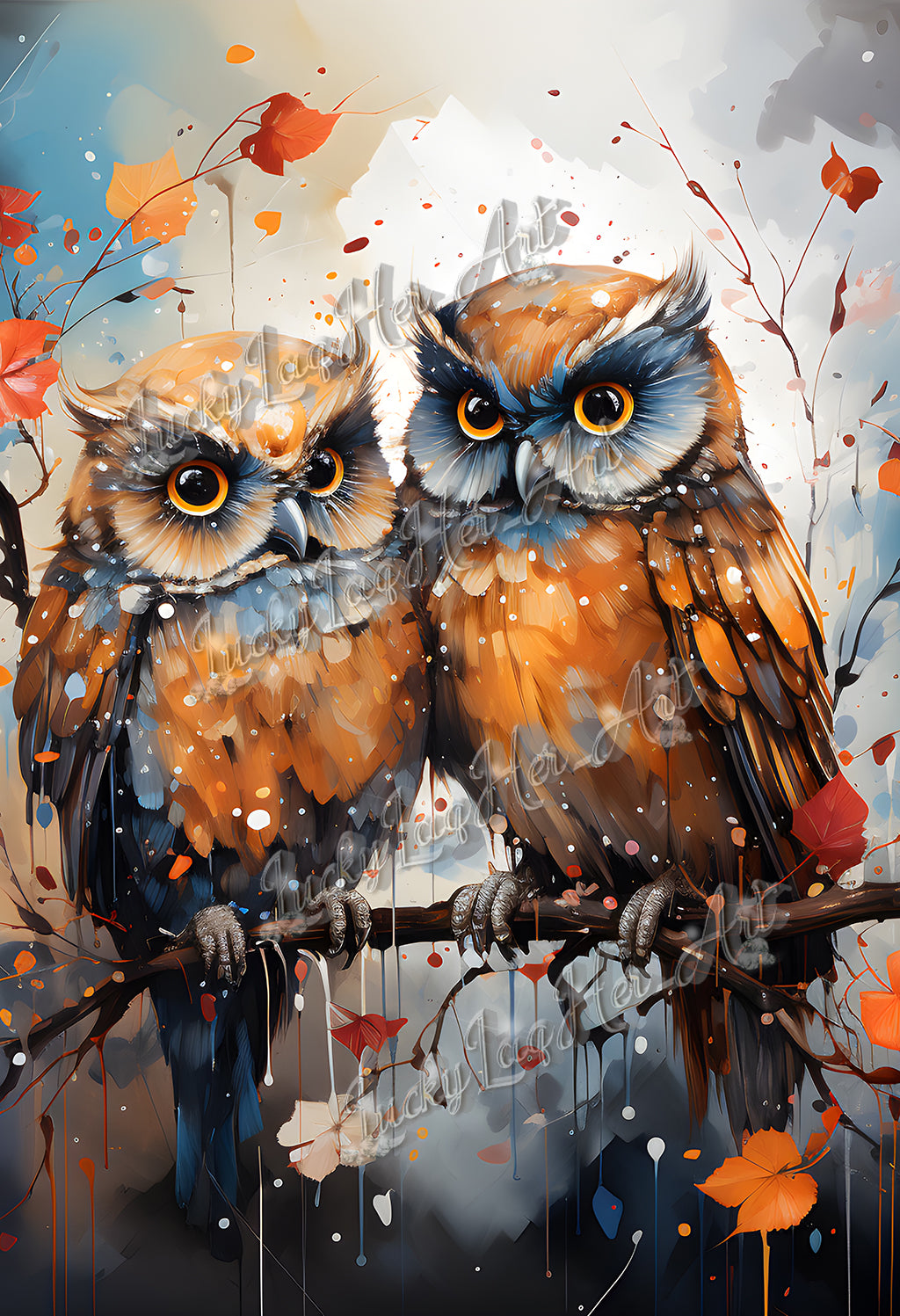 Autumn Owls Wall Art v1