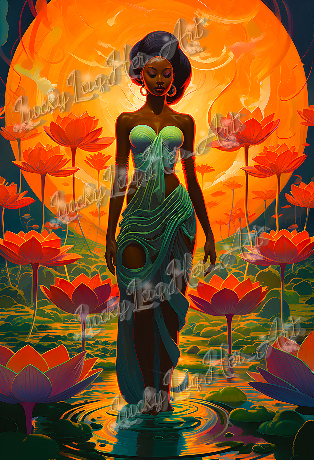 Lotus Goddess v3 - Wall Art