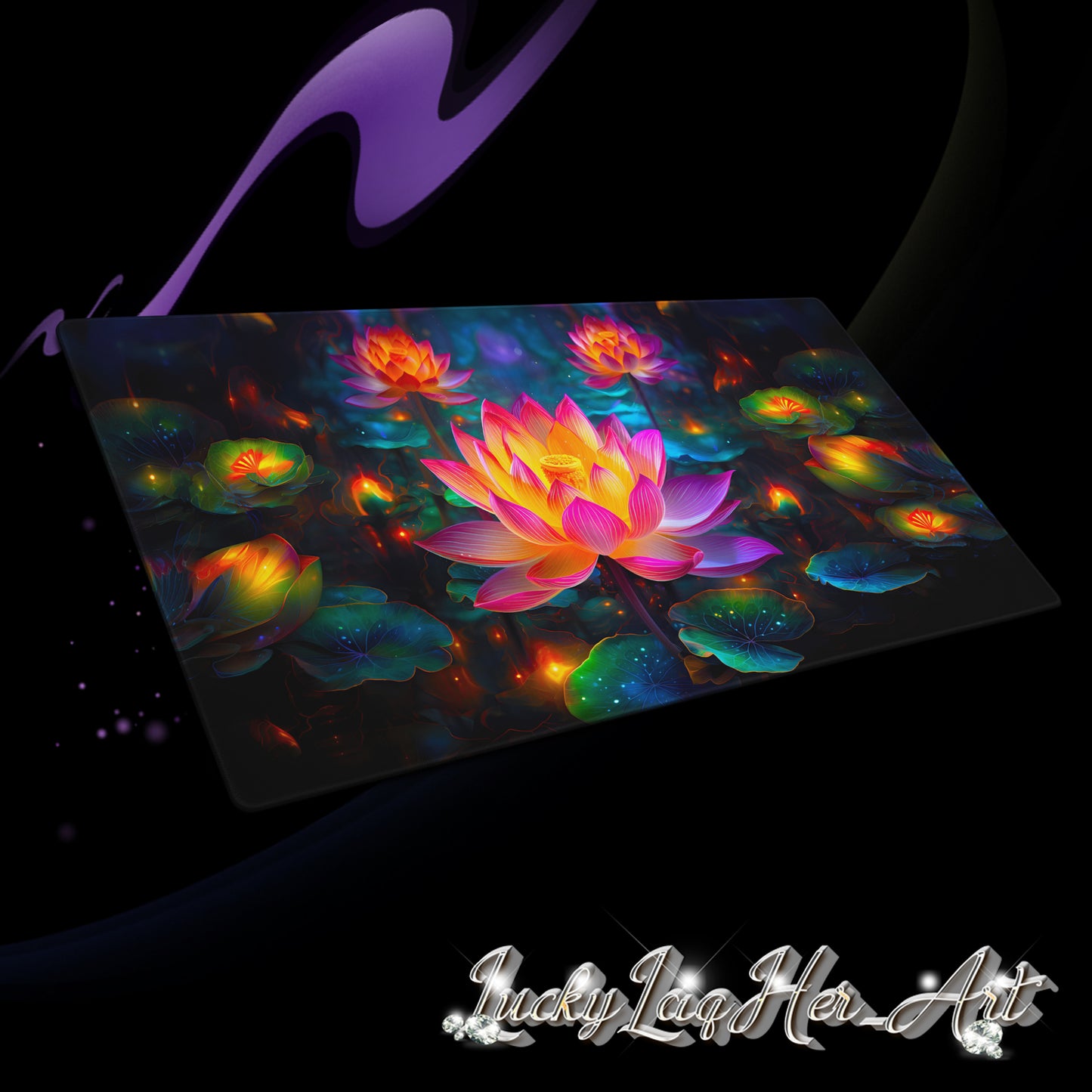 Lotus Flower Gaming Pad v1 - Large