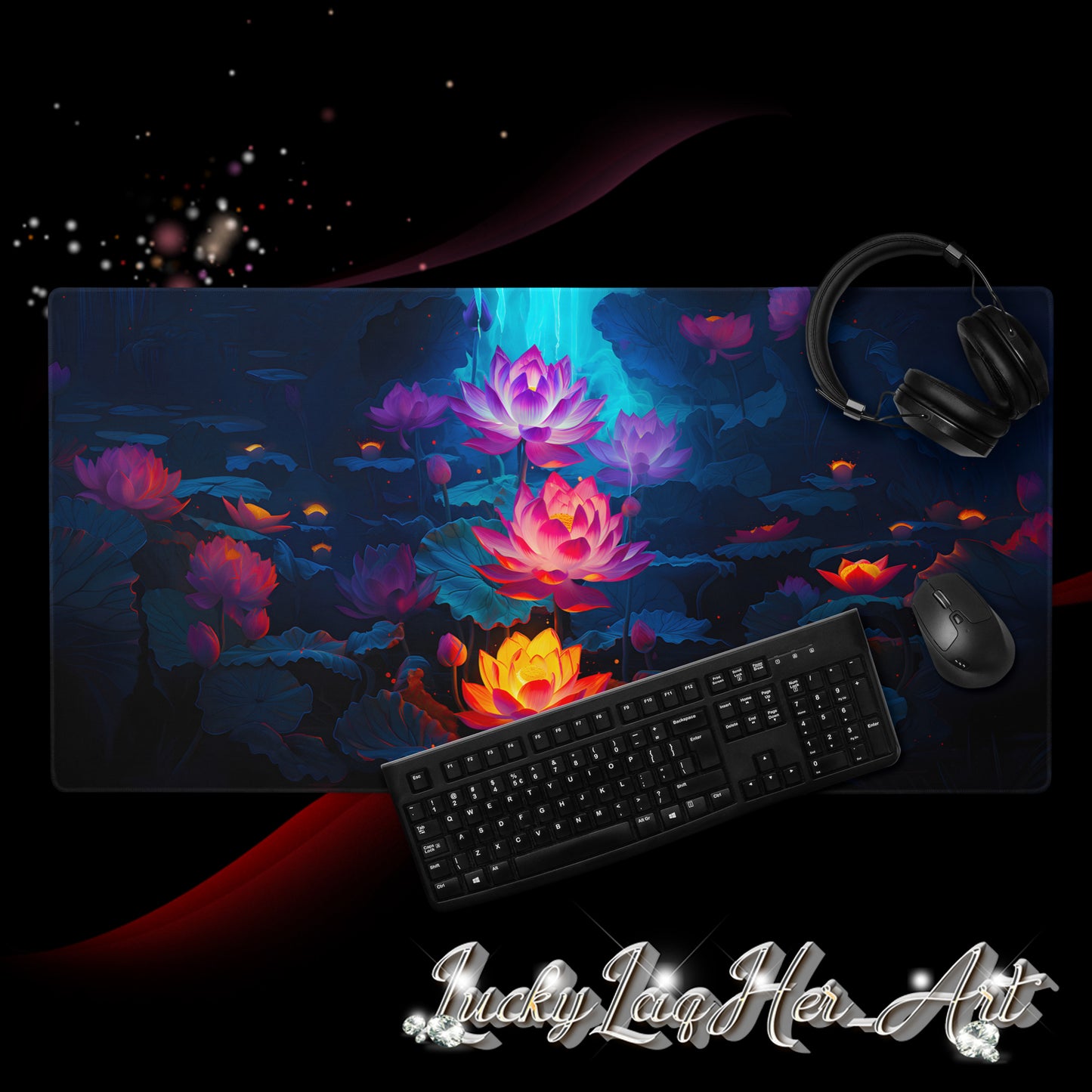 Lotus Flower Gaming Pad v2 - Large