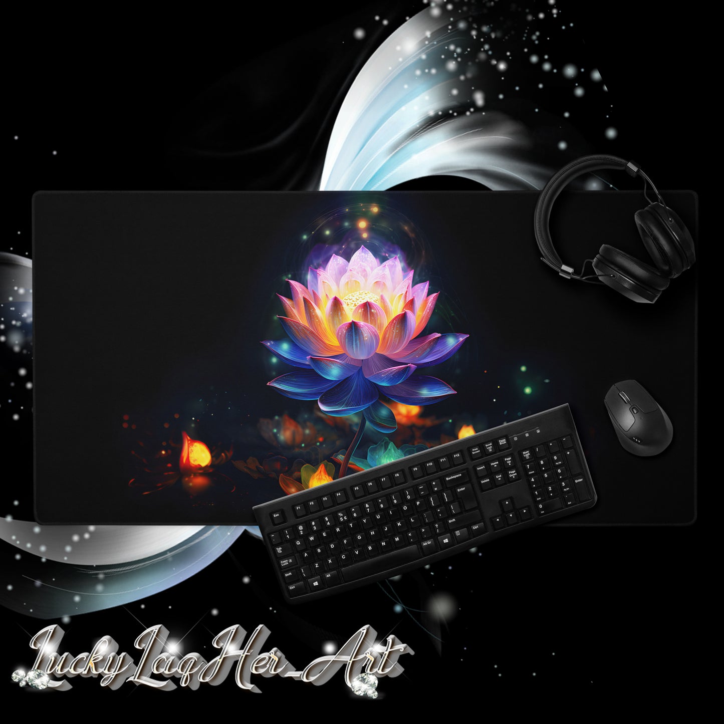 Lotus Flower Gaming Pad v4 - Large