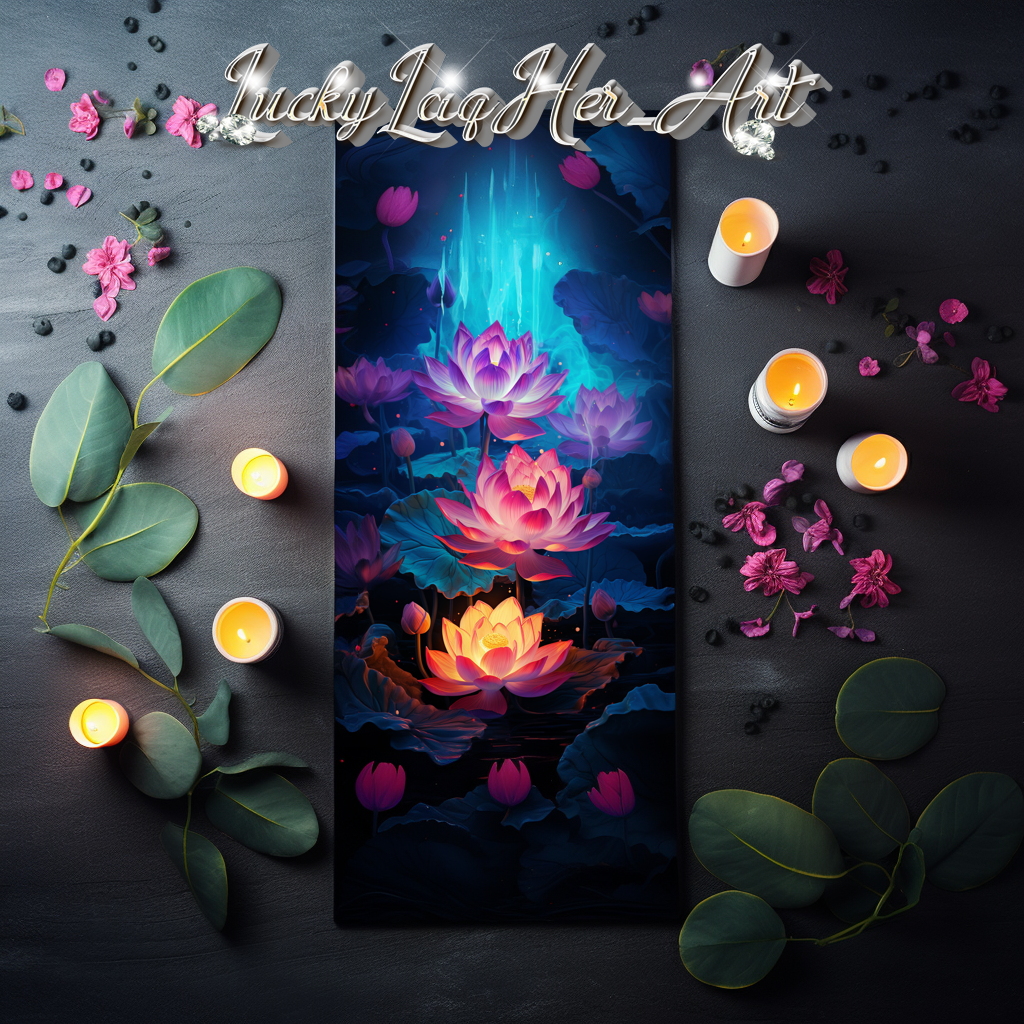 Lotus Flowers Yoga Mat v2 - Vertical