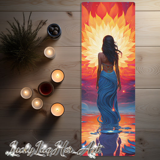 Lotus Goddess Yoga Mat v4 - Vertical