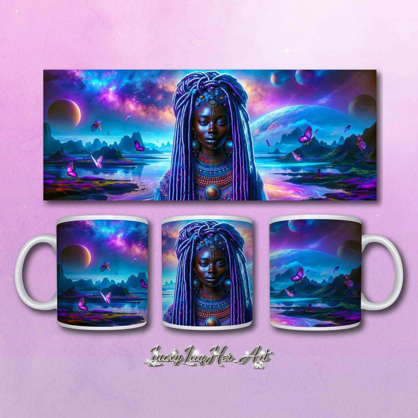 Mystic Moth Empress Mug: Sip in the Essence of Fantasy - v2 - 20oz