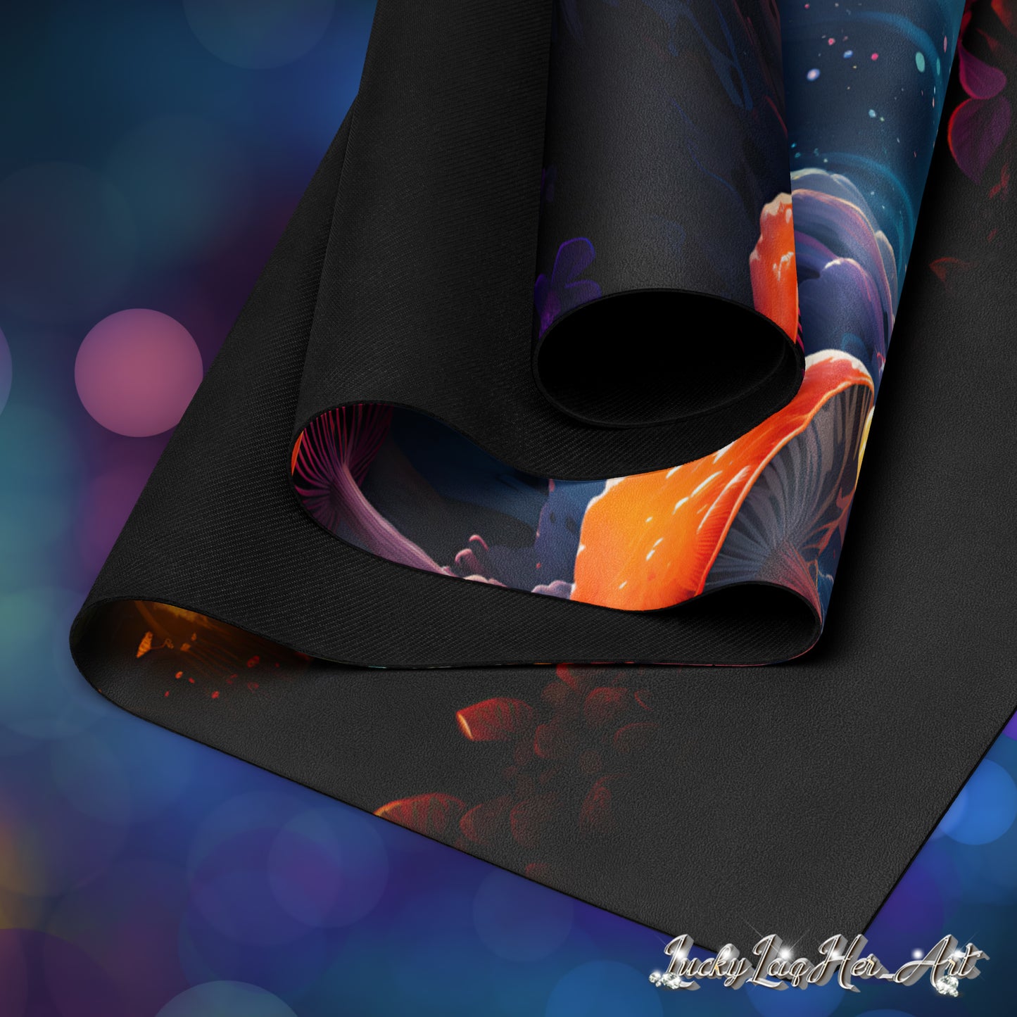 Galaxy Mushroom Yoga Mat v1 - Vertical