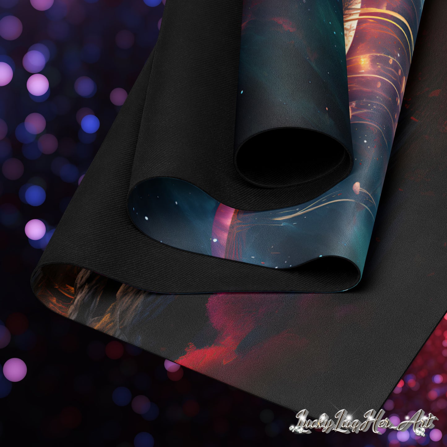 Galaxy Mushrooms Yoga Mat v4 - Vertical