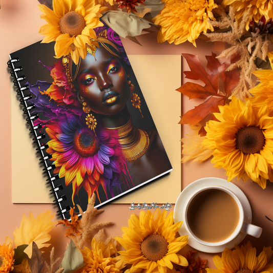 Vibrant Sunflower Goddess: African Beauty & Blooms Journal v2