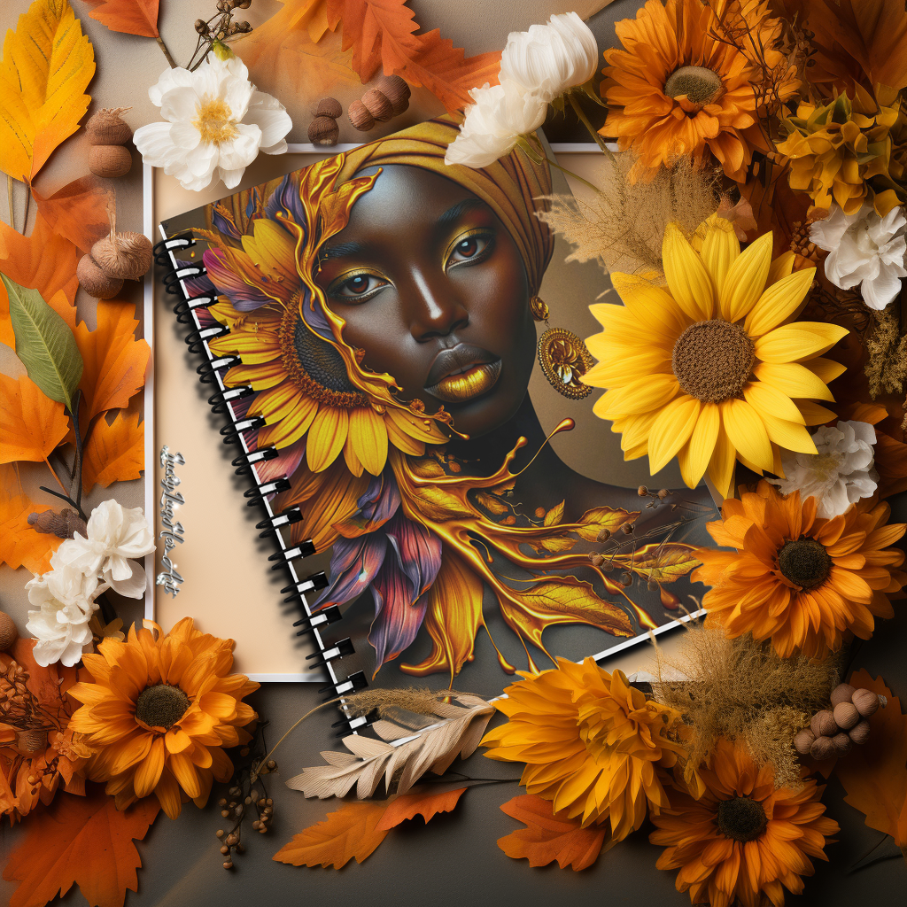 Vibrant Sunflower Goddess: African Beauty & Blooms Journal v4