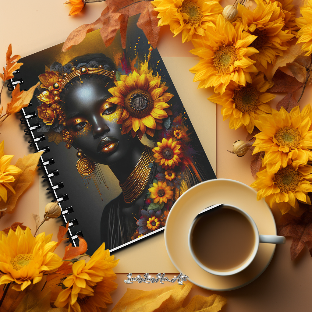 Vibrant Sunflower Goddess: African Beauty & Blooms Journal v5