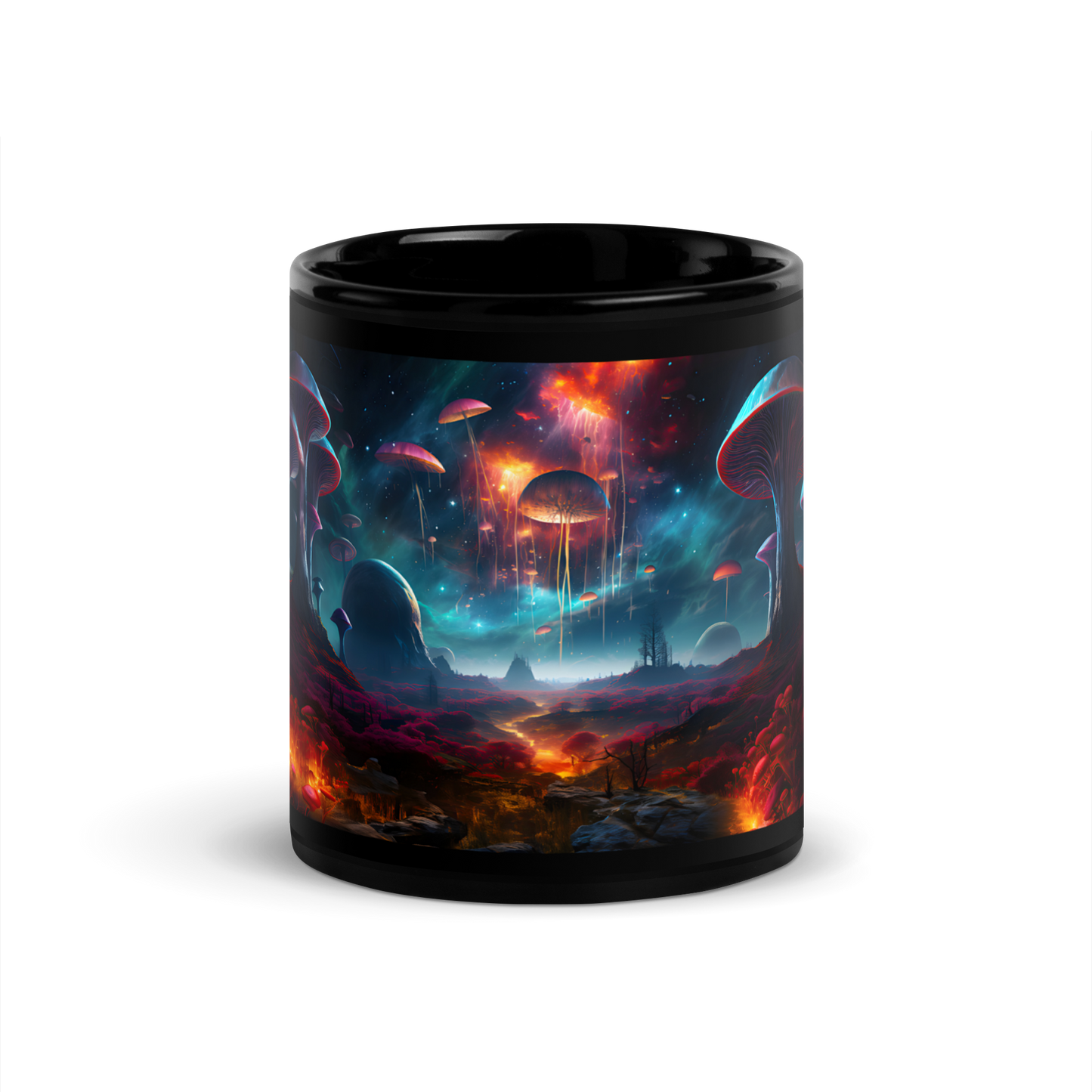 Mushroom Galaxy Mug v4 - Black Mug