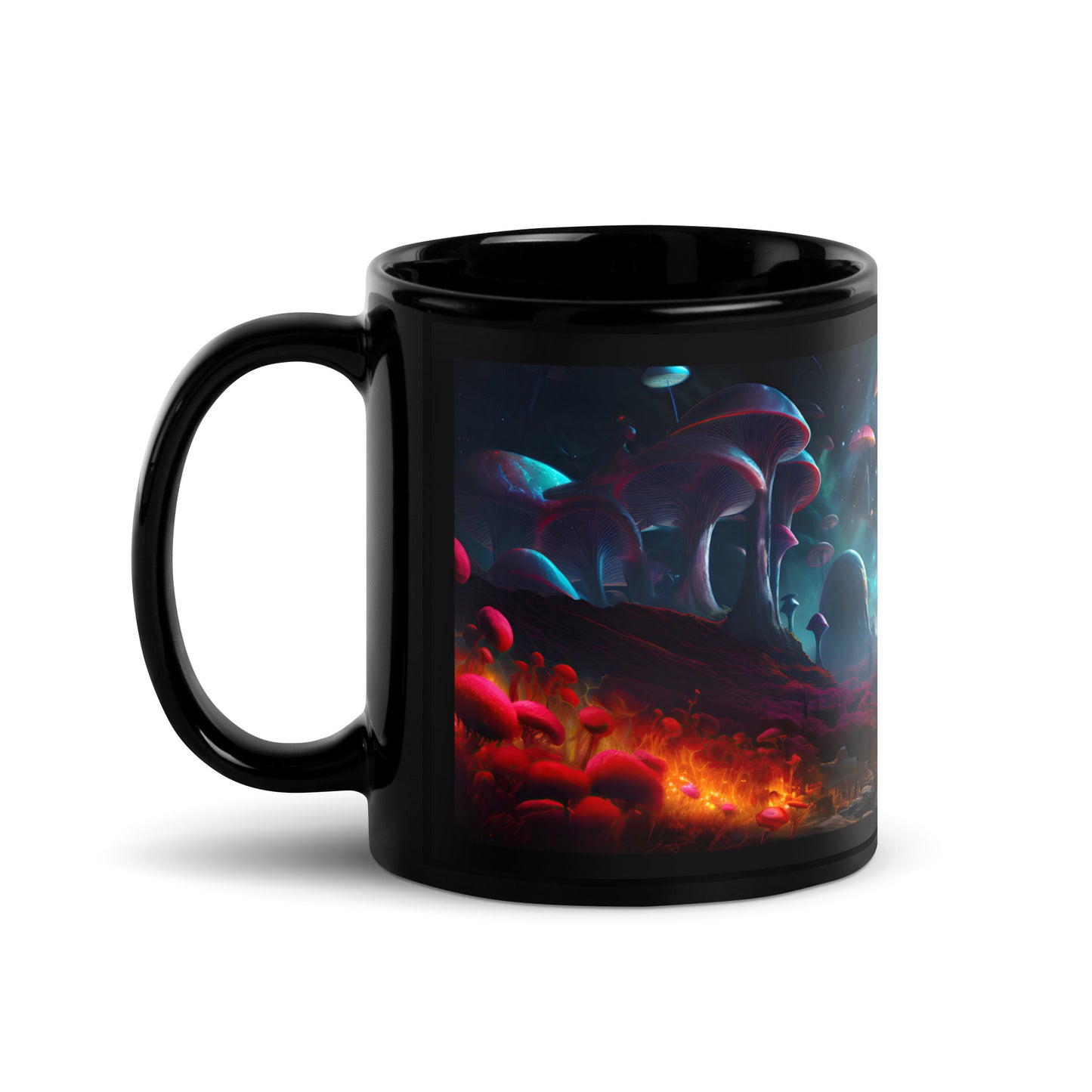 Mushroom Galaxy Mug v4 - Black Mug