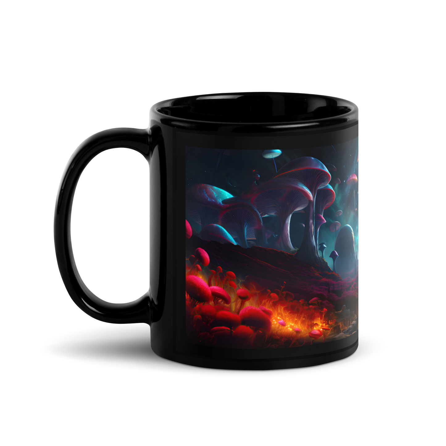 Mushroom Galaxy Mug v4 - Black Mug