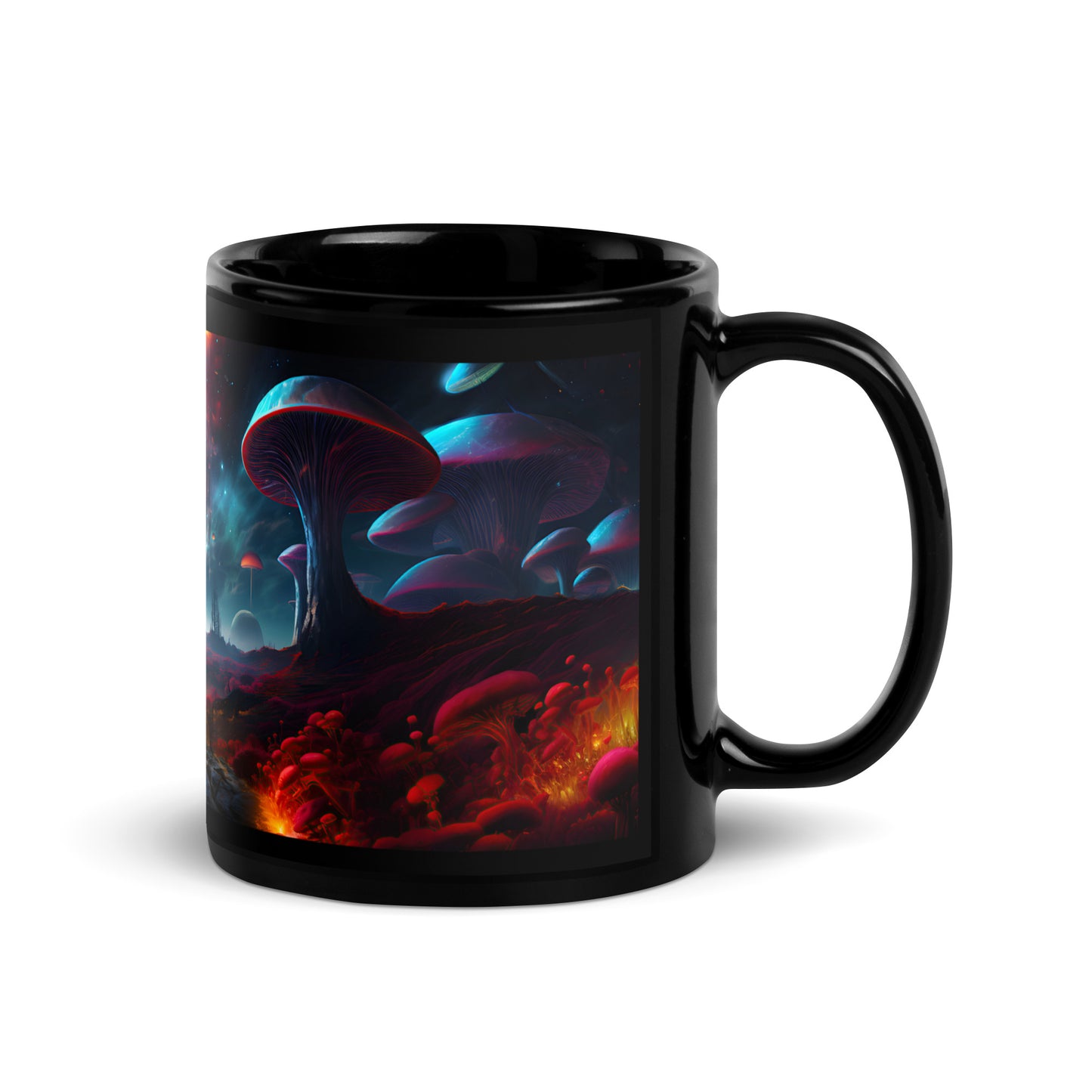 Mushroom Galaxy Mug v4 - Black Mug