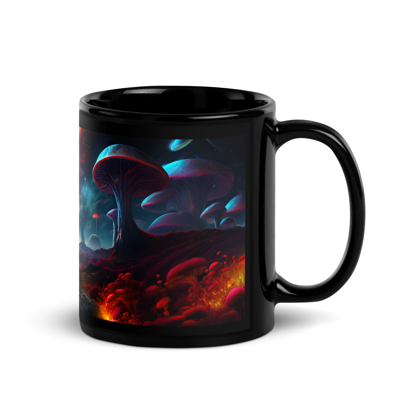 Mushroom Galaxy Mug v4 - Black Mug