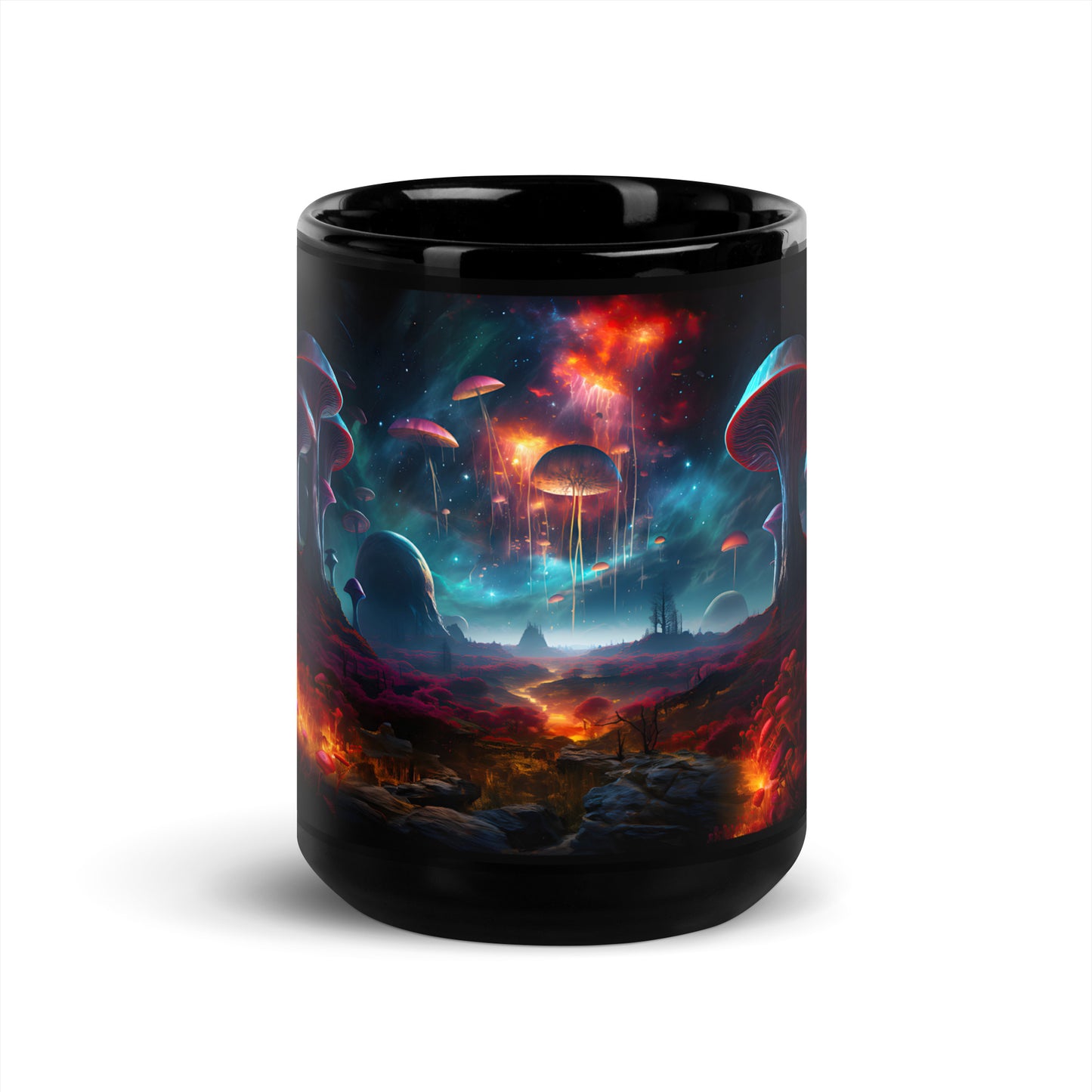 Mushroom Galaxy Mug v4 - Black Mug