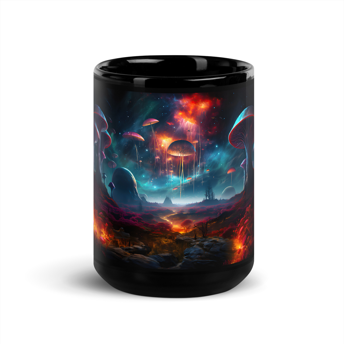 Mushroom Galaxy Mug v4 - Black Mug