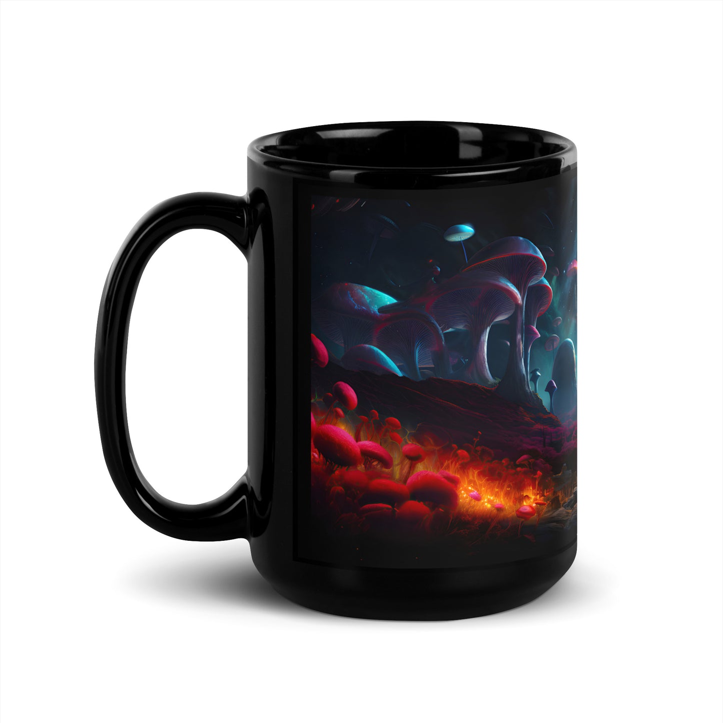 Mushroom Galaxy Mug v4 - Black Mug