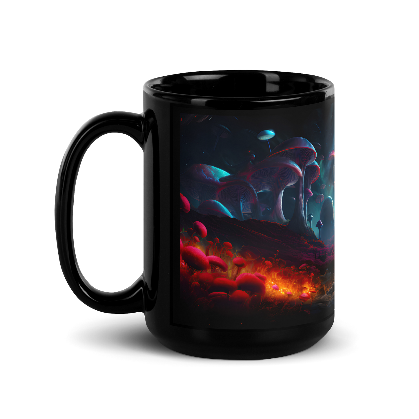 Mushroom Galaxy Mug v4 - Black Mug