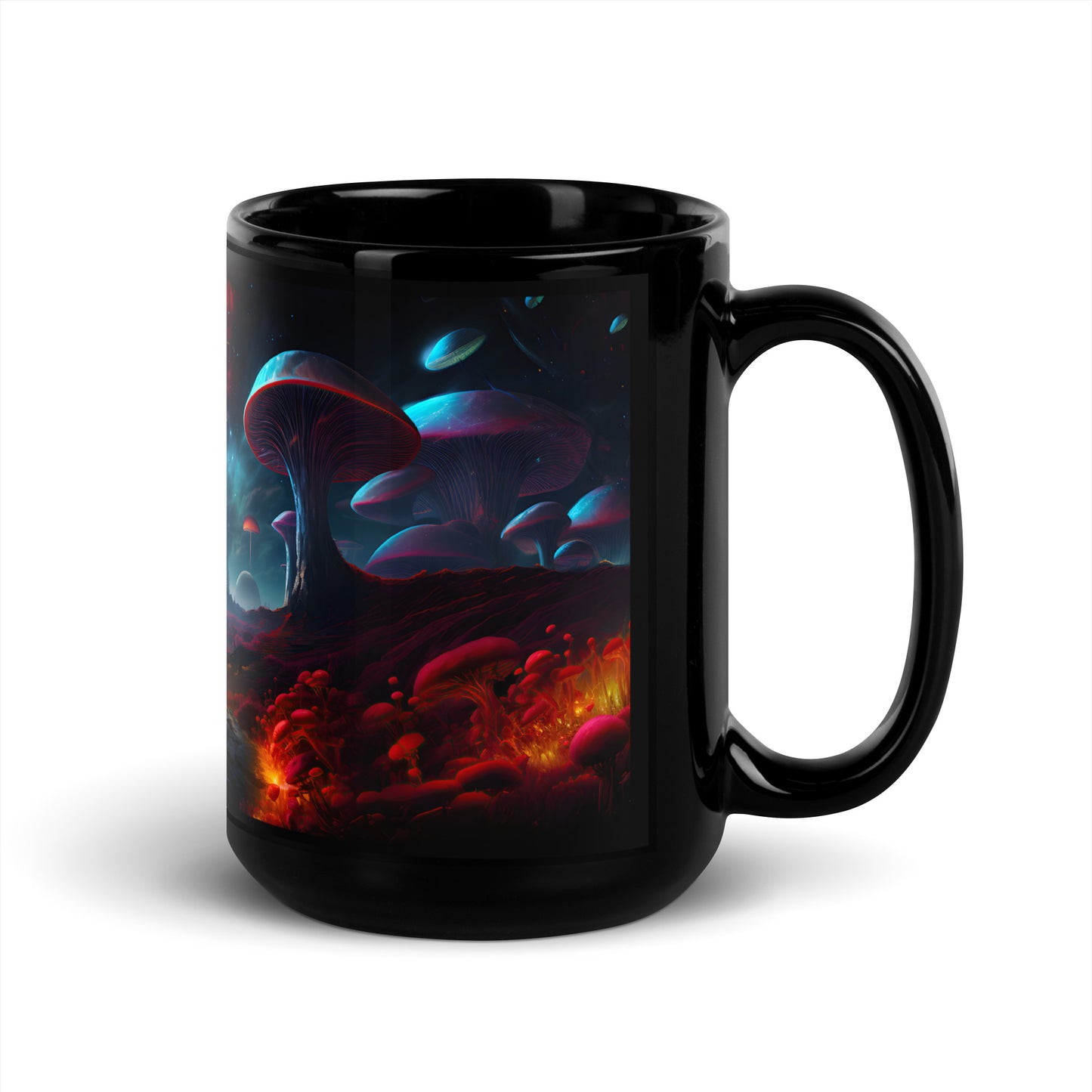 Mushroom Galaxy Mug v4 - Black Mug