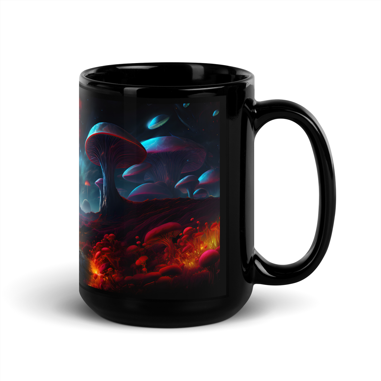 Mushroom Galaxy Mug v4 - Black Mug