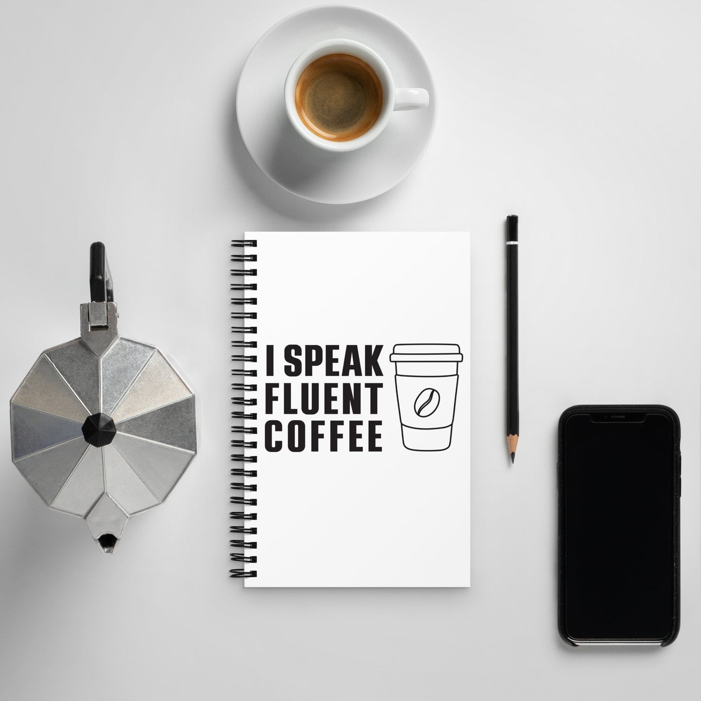 I Speak Fluent Coffee Lg Cup - Black - Notebook