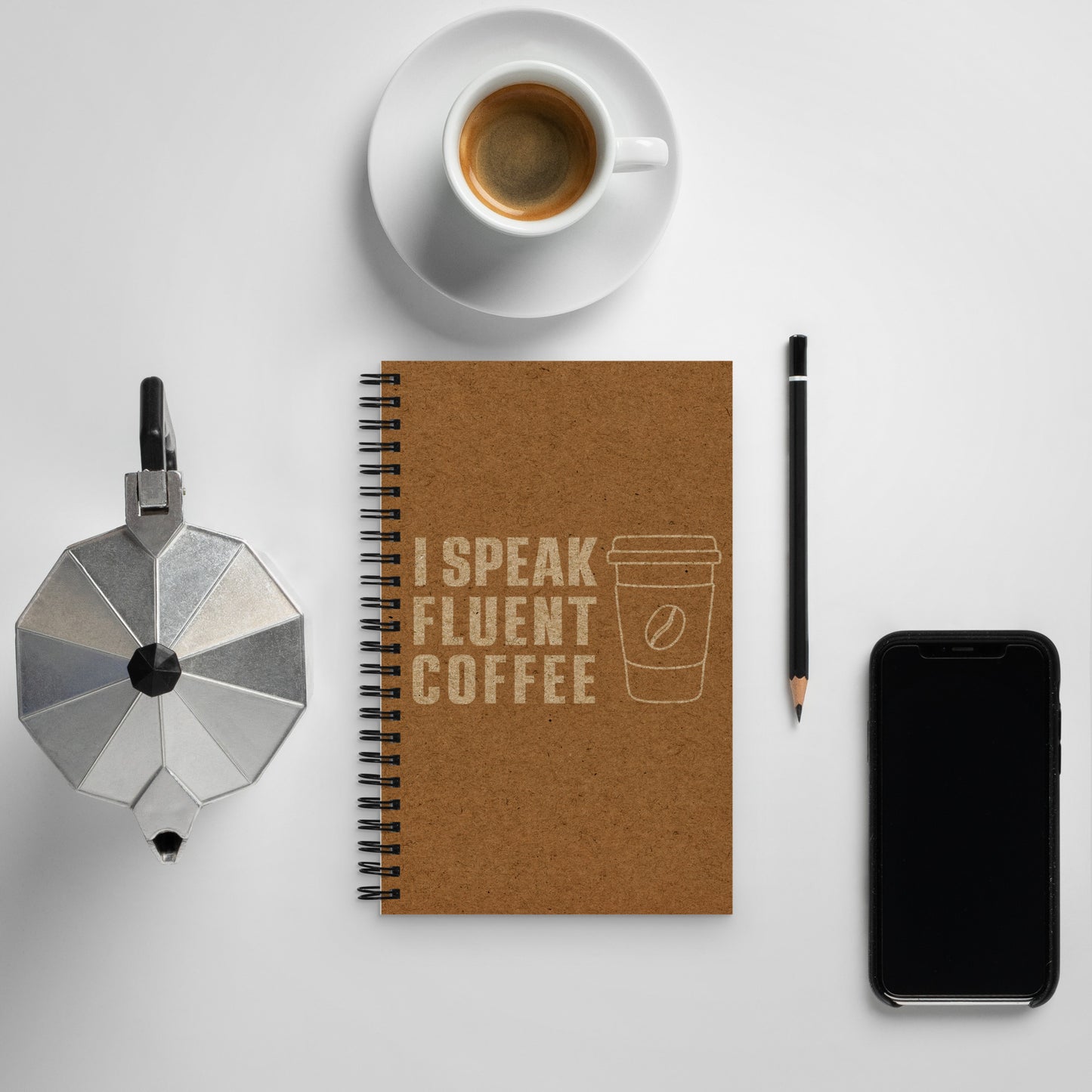 I Speak Fluent Coffee Lg Cup - White - Notebook