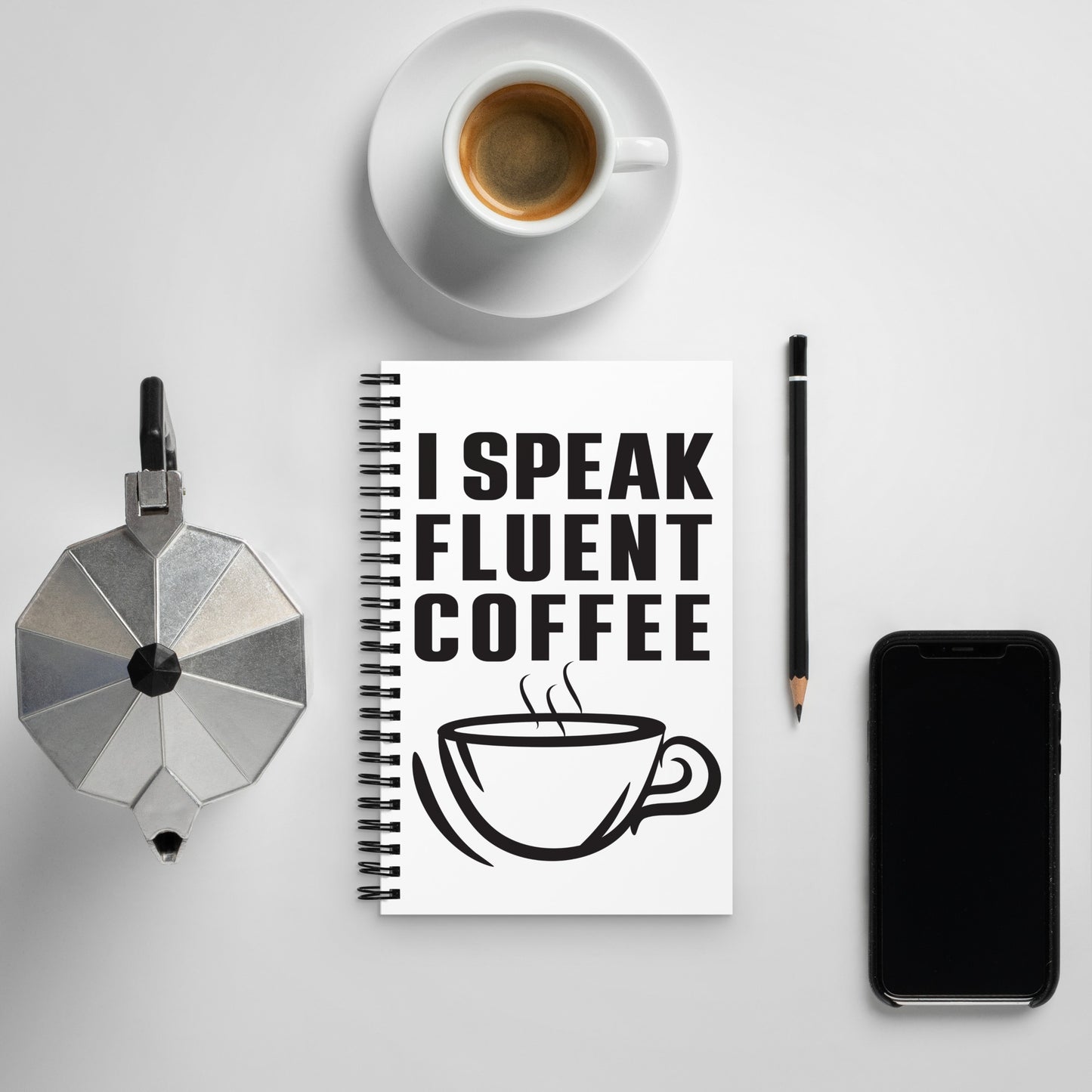 I Speak Fluent Coffee Small Cup - Black - Notebook